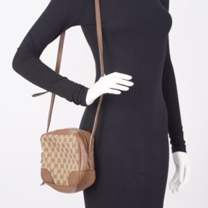 Gucci Womens Bree Messenger Bag Beige / Brown Canvas / Leather | AlmaBagz