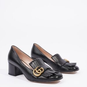 Gucci Womens Marmont Fringed Mule Black / Gold EU 38 / UK 5 | AlmaBagz