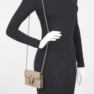 Gucci Womens Dionysus Super Mini Brown Canvas | AlmaBagz