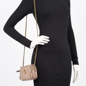 Gucci Womens Marmont Triple Zip Bag Nude | AlmaBagz