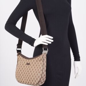 Gucci Canvas Shoulder Bag Beige | AlmaBagz