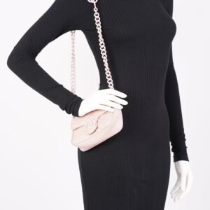 Gucci Womens GG Marmont Chain Belt Bag Pink Leather | AlmaBagz