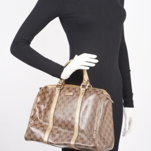 Gucci Womens Boston Bag Medium Coated Monogram | AlmaBagz