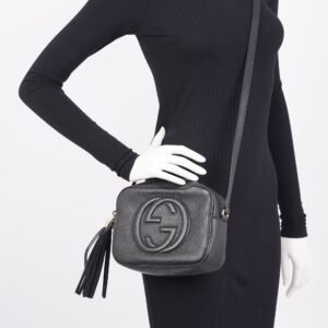 Gucci Soho Disco Black Leather Small | AlmaBagz