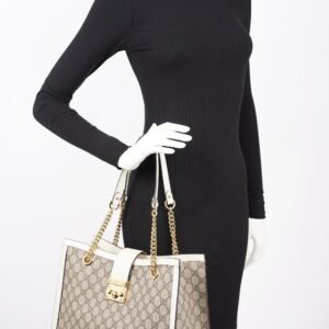Gucci Womens Padlock Bag Supreme Cream Medium | AlmaBagz