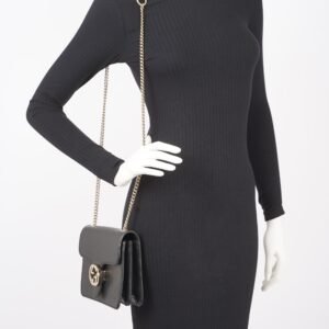 Gucci Womens Interlocking Bag Black / Gold Small | AlmaBagz