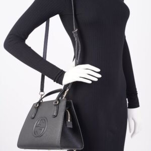 Gucci Womens Soho Tote Bag Black Leather Small | AlmaBagz
