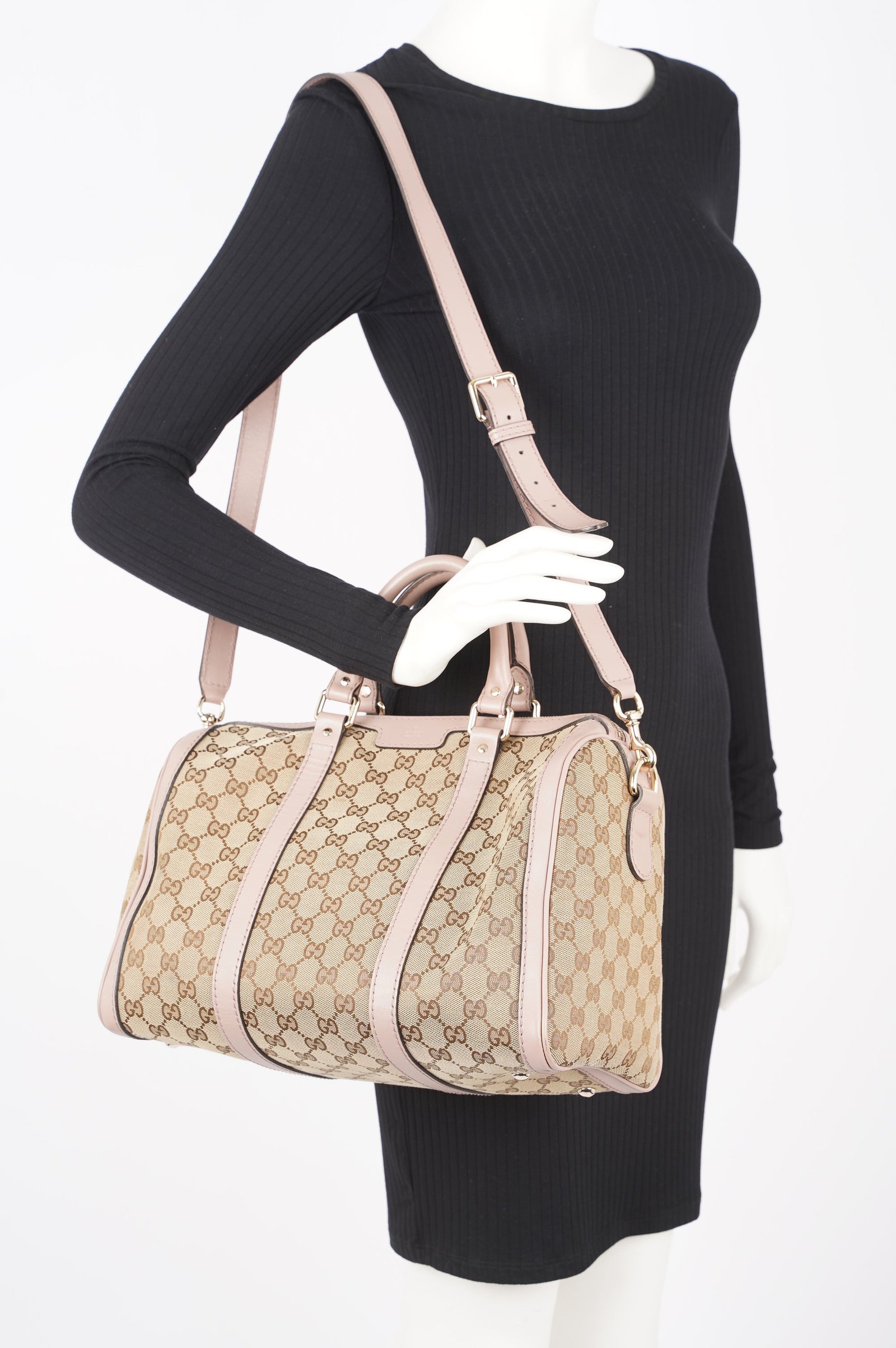 Gucci Womens Boston Bag Supreme / Pink Medium | AlmaBagz