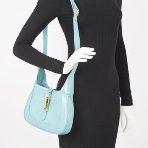Gucci Womens Jackie 1961 Hobo Bag Blue Leather Small | AlmaBagz