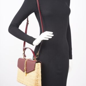 Gucci Sylvie 1969 Handbag Wicker / Burgundy | AlmaBagz