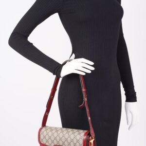 Gucci Womens 1955 Horsebit Bag Supreme / Red Canvas / Leather | AlmaBagz