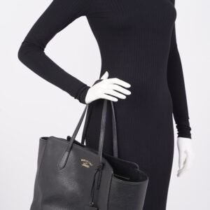 Gucci Tote Bag Black Leather | AlmaBagz