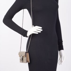 Gucci Womens Dionysus Bag Brown Canvas Super Mini | AlmaBagz