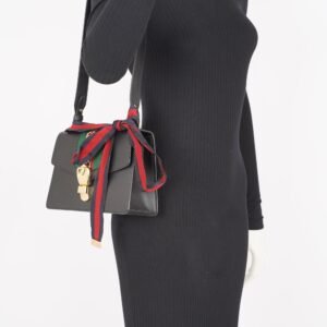 Gucci Womens Sylvie Black / Green / Red Medium | AlmaBagz