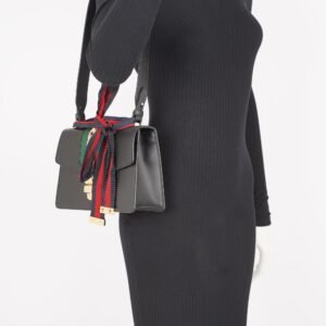 Gucci Womens Sylvie Black / Green / Red Medium | AlmaBagz