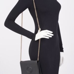 Gucci Soho Wallet on Chain Black Leather | AlmaBagz