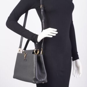 Louis Vuitton LV Capucines Bag Black Leather | AlmaBagz