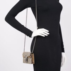 Gucci Womens Dionysus Bag Monogram Canvas Super Mini | AlmaBagz