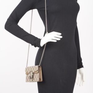 Gucci Womens Dionysus Bag Brown Canvas Super Mini | AlmaBagz