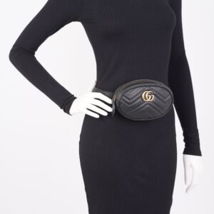 Gucci Marmont Belt Bag Black Leather | AlmaBagz