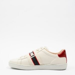 Gucci Womens Ace Stripe White / Red EU 37 / UK 4 | AlmaBagz