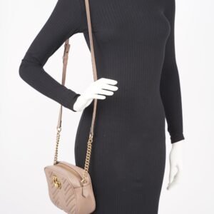 Gucci Womens Marmont Zip Nude Small | AlmaBagz
