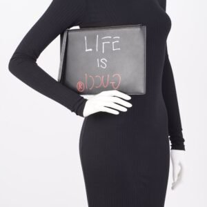 Gucci Gucci is Life Clutch Black Leather | AlmaBagz