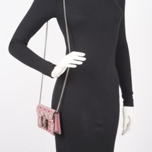 Gucci Womens Dionysus Pink Hearts Super Mini | AlmaBagz