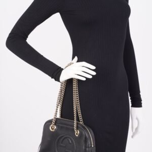 Gucci Soho Chain Bag Black Leather Medium | AlmaBagz