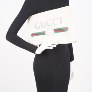 Gucci Womens Portfolio Clutch Bag Cream | AlmaBagz