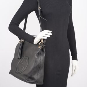 Gucci Womens Soho Shoulder Bag Black | AlmaBagz