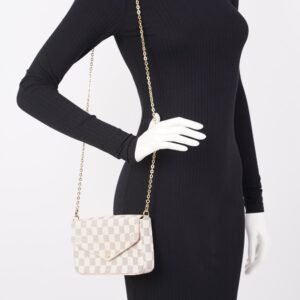 Louis Vuitton Felicie Pochette Damier Azur Canvas | AlmaBagz