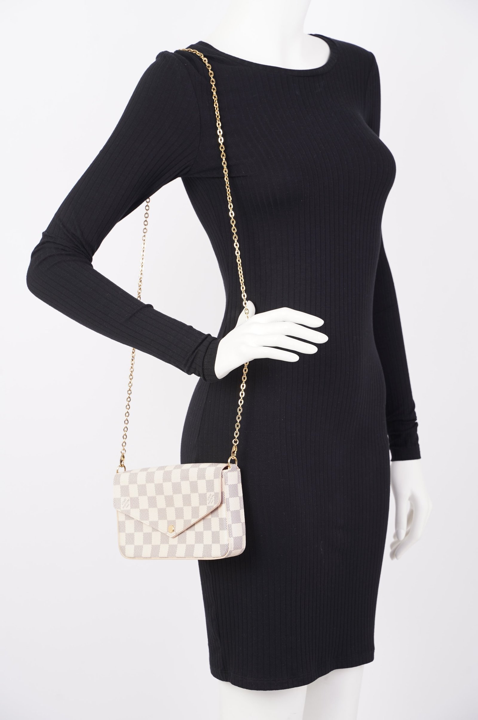 Louis Vuitton Felicie Pochette Damier Azur Canvas | AlmaBagz