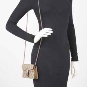 Gucci Womens Dionysus Bag Brown Canvas Super Mini | AlmaBagz