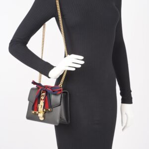 Gucci Womens Sylvie Black Mini | AlmaBagz