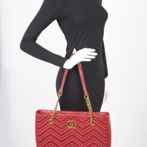 Gucci Womens Marmont Tote Red Medium | AlmaBagz