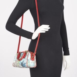 Gucci Womens GG Supreme Floral Crossbody Bag Multicoloured Canvas Mini | AlmaBagz