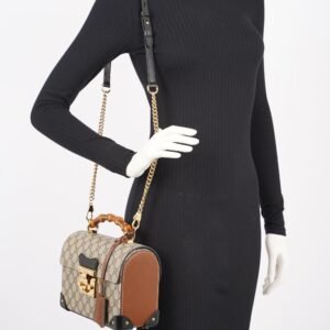 Gucci Womens Bamboo Padlock Bag Supreme Small | AlmaBagz