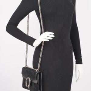Gucci Dionysus Bag Black Canvas Mini | AlmaBagz