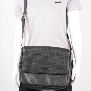 Gucci Mens Shima Messenger Bag Black | AlmaBagz