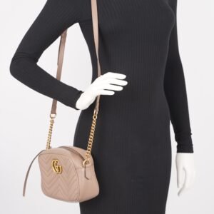 Gucci Womens GG Marmont Bag Pink Leather Small | AlmaBagz