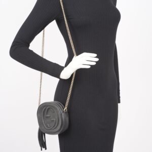 Gucci Womens Soho Chain Bag Black Mini | AlmaBagz