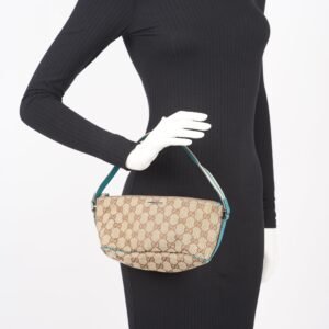 Gucci Womens Boat Pochette Beige / Blue | AlmaBagz