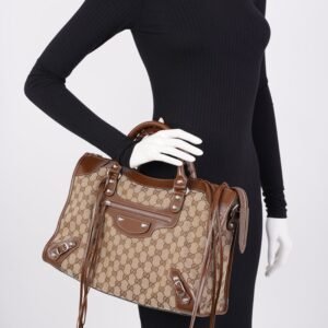 Gucci X Balenciaga Hacker Project GG Neo Classic Bag Brown Medium | AlmaBagz