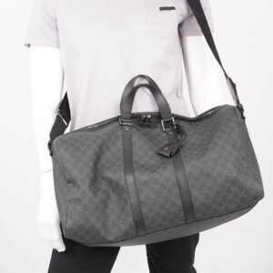 Gucci Mens GG Duffle Bag Grey Canvas | AlmaBagz