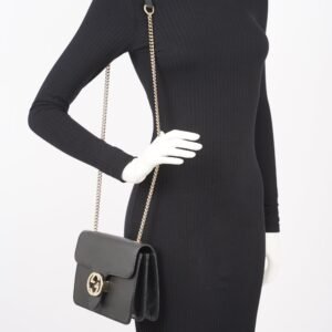 Gucci Womens Interlocking Bag Black Small | AlmaBagz