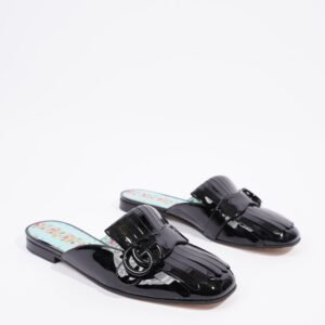 Gucci Womens Vernis Leather Sandal Black EU 37.5 / UK 4.5 | AlmaBagz