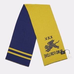 Gucci Blind for Love Blue / Yellow Wool Scarf | AlmaBagz