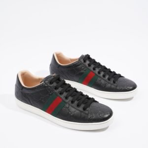 Gucci Ace Black Guccissima EU 39 / UK 6 | AlmaBagz