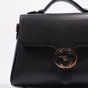 Gucci Womens Dollar Interlocking GG Bag Black | AlmaBagz